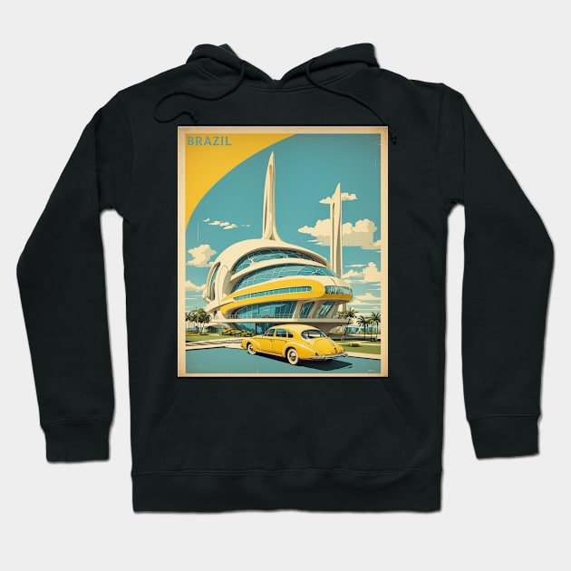 Museu do Amanhã Brazil Vintage Tourism Travel Poster Hoodie by TravelersGems